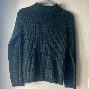 Carol Rose green and black knitted turtle neck sweater in a size medium.